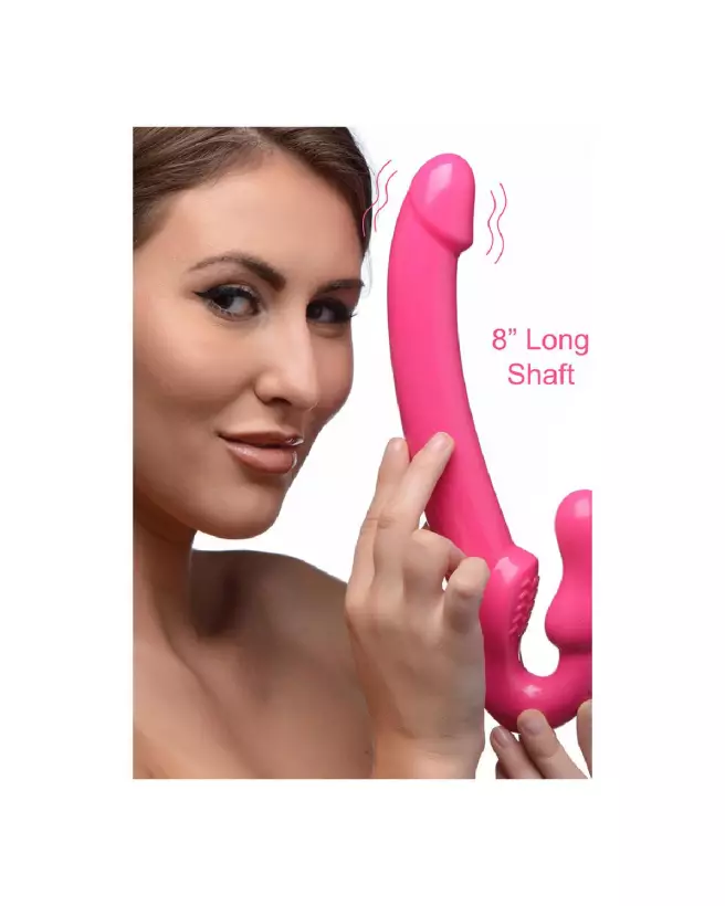 Revolver Slim Vibrating Strapless Strap-On de XR Brands en action-5