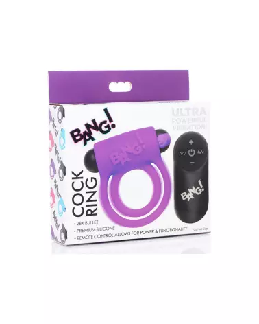 Cockring en silicone avec bullet vibrante et télécommande par XR Brands-2