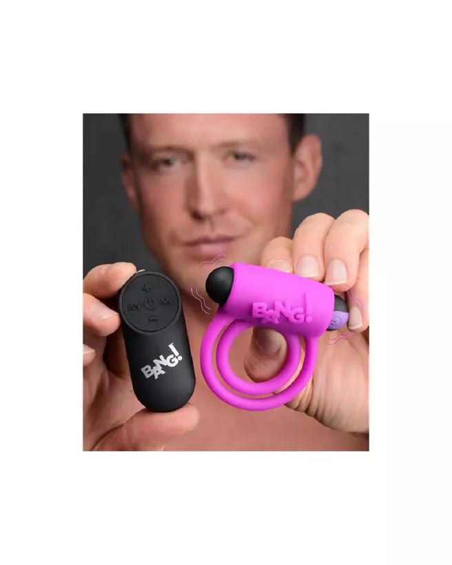 Cockring en silicone avec bullet vibrante et télécommande par XR Brands-3