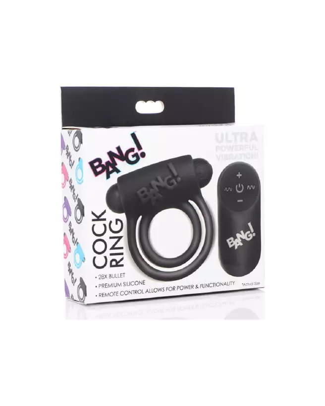 Cockring en silicone avec bullet télécommandé XR Brands pour endurance et plaisir-2