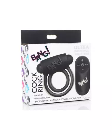 Cockring en silicone avec bullet télécommandé XR Brands pour endurance et plaisir-2