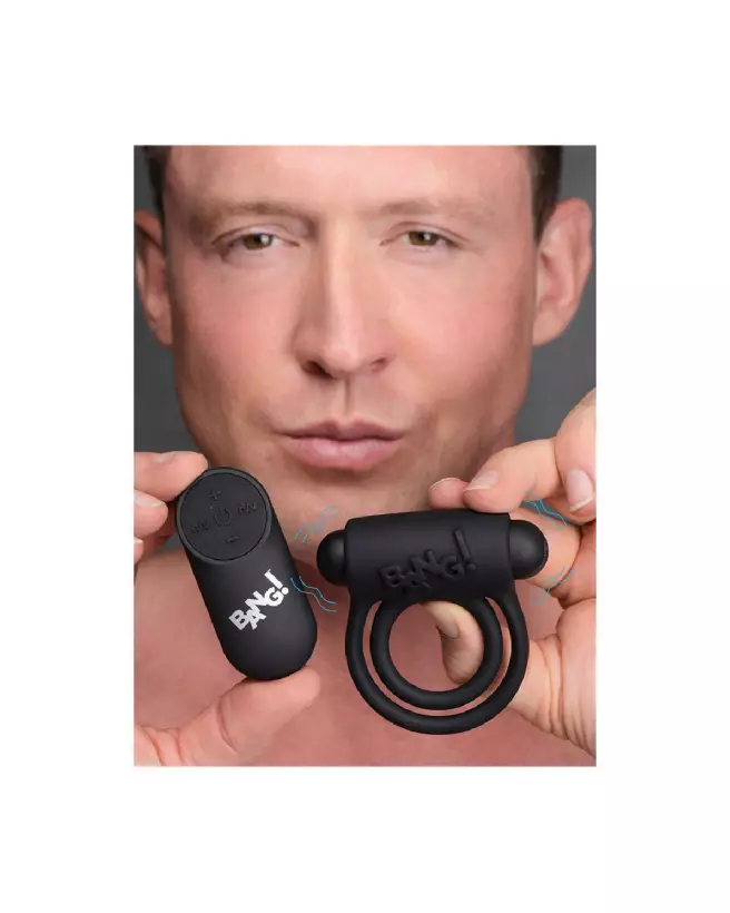 Cockring en silicone avec bullet télécommandé XR Brands pour endurance et plaisir-3