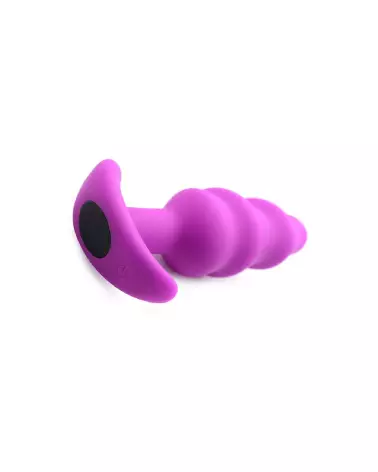 Image du Vibrating Silicone Swirl Butt Plug de XR Brands avec télécommande-3