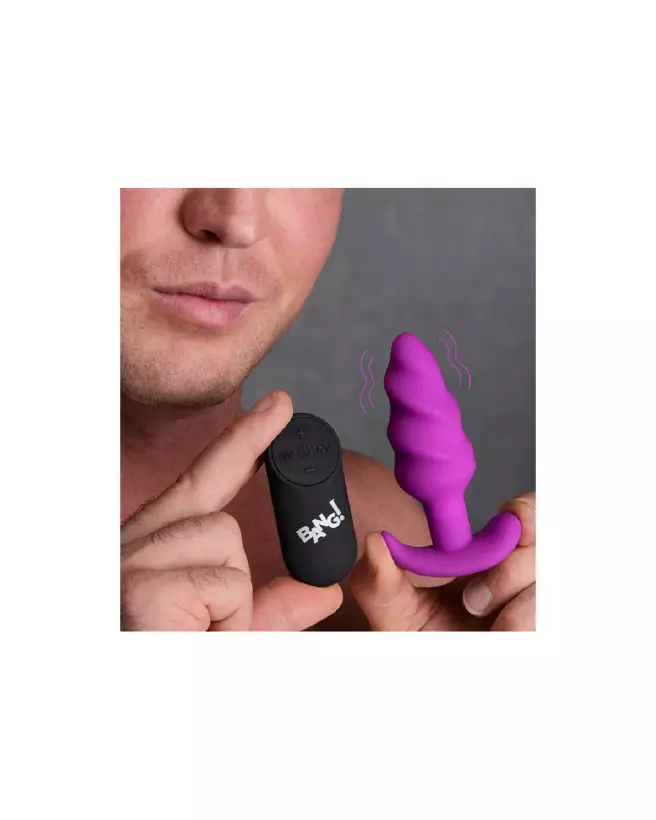 Image du Vibrating Silicone Swirl Butt Plug de XR Brands avec télécommande-4