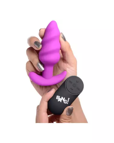 Image du Vibrating Silicone Swirl Butt Plug de XR Brands avec télécommande-6