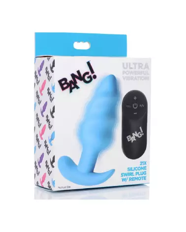 Plug anal vibrant en silicone Swirl de XR Brands avec télécommande-2