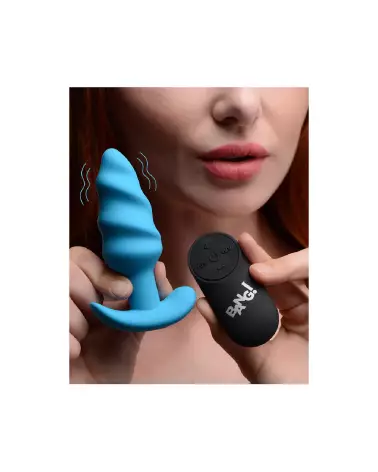 Plug anal vibrant en silicone Swirl de XR Brands avec télécommande-5