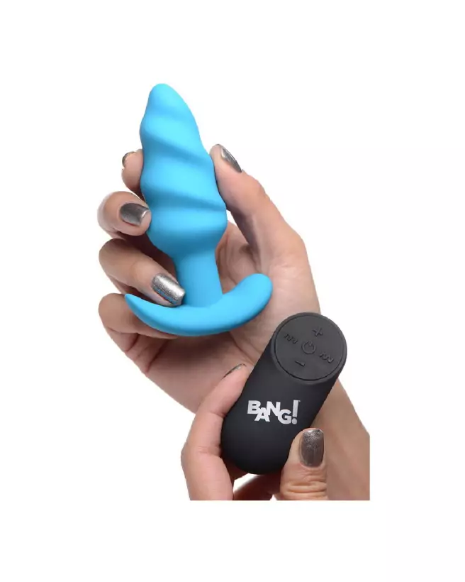 Plug anal vibrant en silicone Swirl de XR Brands avec télécommande-7