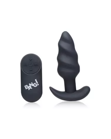 Image du Vibrating Silicone Swirl Butt Plug de XR Brands avec télécommande-1
