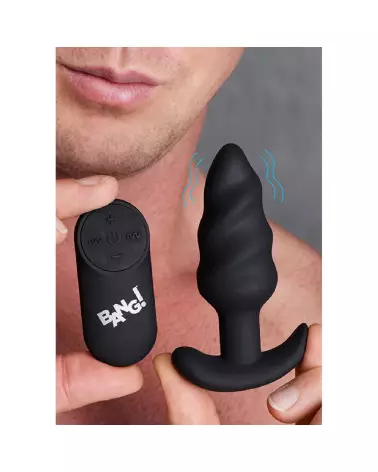 Image du Vibrating Silicone Swirl Butt Plug de XR Brands avec télécommande-4