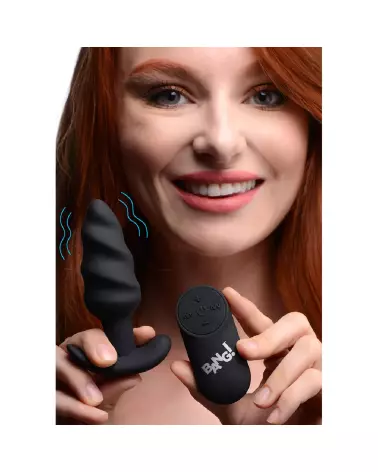 Image du Vibrating Silicone Swirl Butt Plug de XR Brands avec télécommande-5