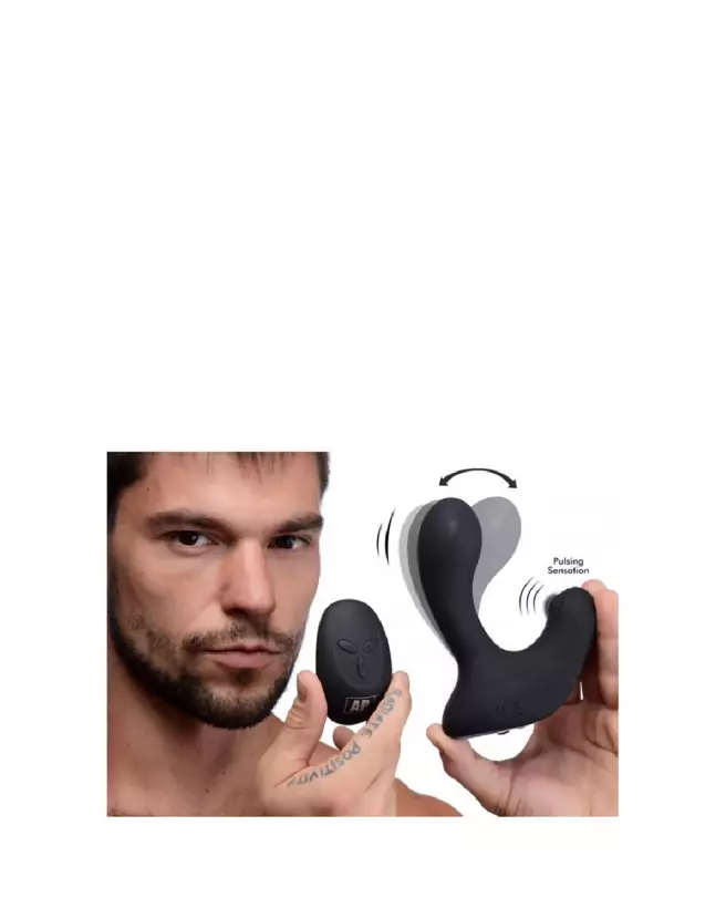 Stimulateur de prostate XR Brands en silicone avec télécommande et 10 vitesses-4
