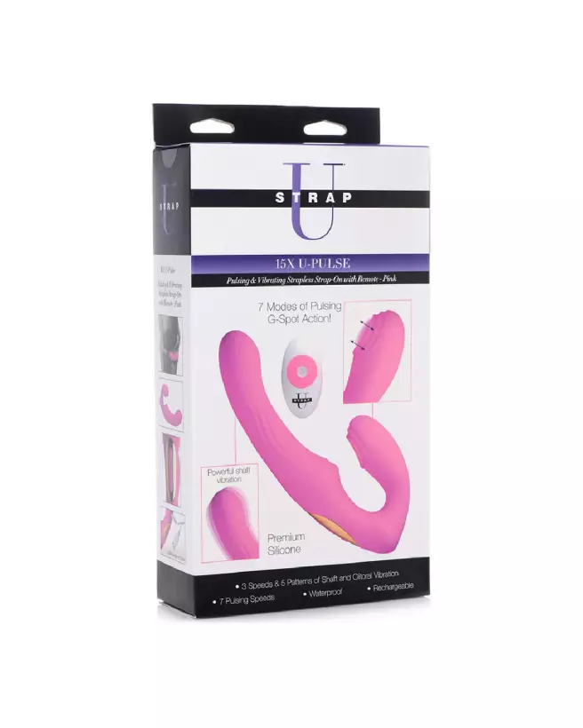 U-Pulse Strapless Strap-On de XR Brands en Silicone avec Vibration-2