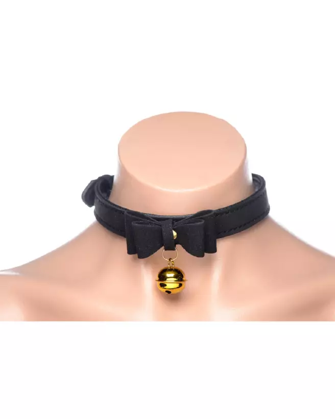 Collier Golden Kitty noir et doré avec clochette pour chat par XR Brands-6
