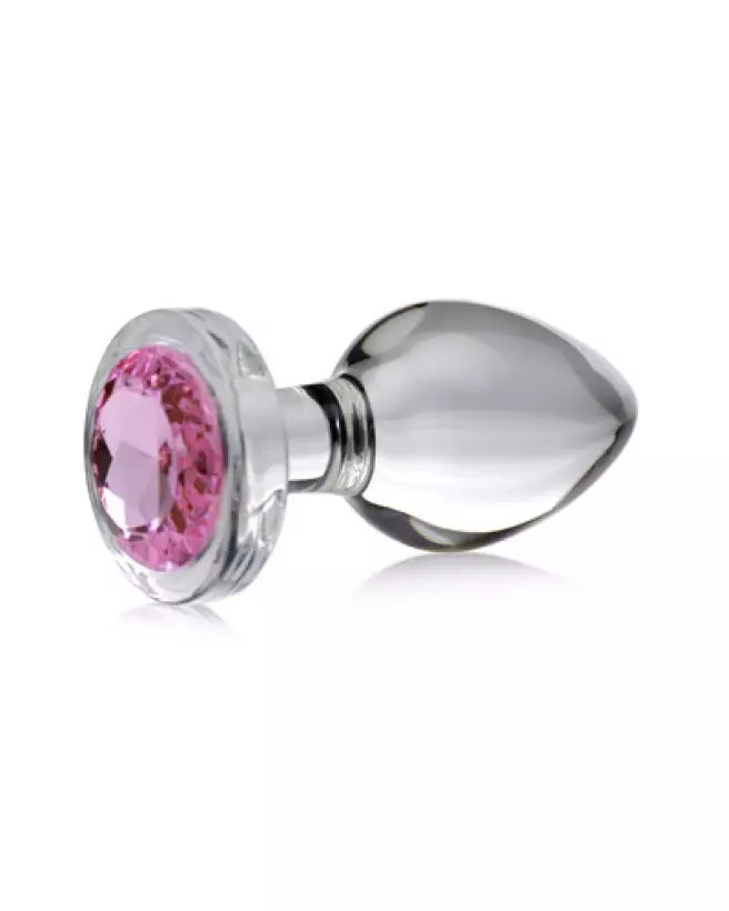 Pink Gem Large Glass Anal Plug par XR Brands pour plaisir et sécurité-1