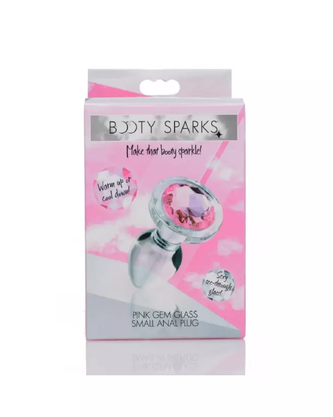 Plug anal en verre Pink Gem de XR Brands, petit et élégant-2