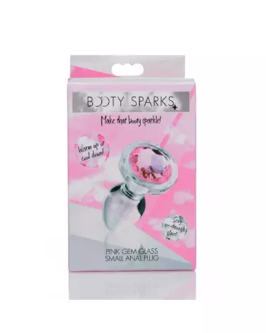 Plug anal en verre Pink Gem de XR Brands, petit et élégant-3