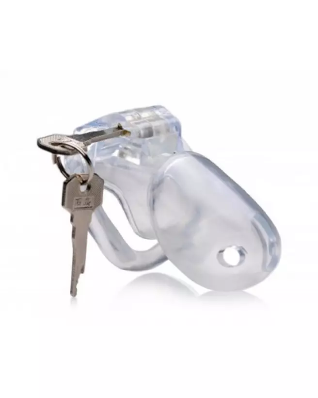 Cage de chasteté Clear Captor avec clés de XR Brands en petite taille-1