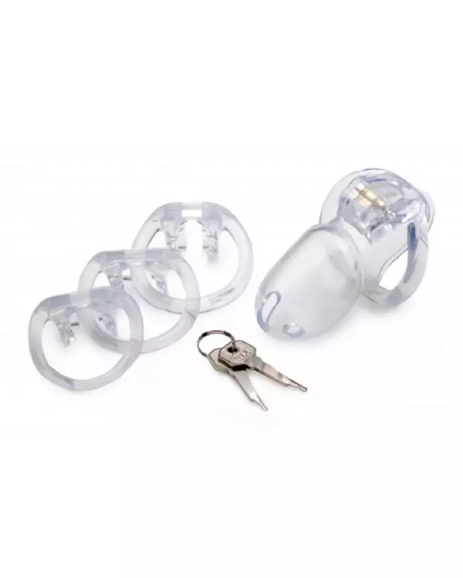 Cage de chasteté Clear Captor avec clés de XR Brands en petite taille-5