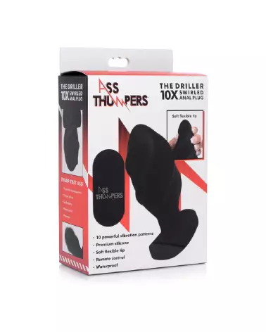 Image du Swirled Vibrating Butt Plug de XR Brands, plug anal vibrant avec télécommande-2
