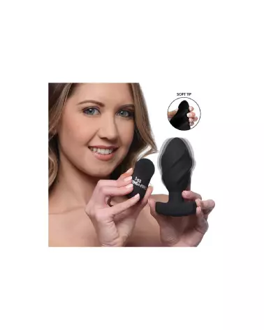 Image du Swirled Vibrating Butt Plug de XR Brands, plug anal vibrant avec télécommande-4