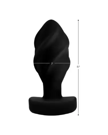 Image du Swirled Vibrating Butt Plug de XR Brands, plug anal vibrant avec télécommande-6