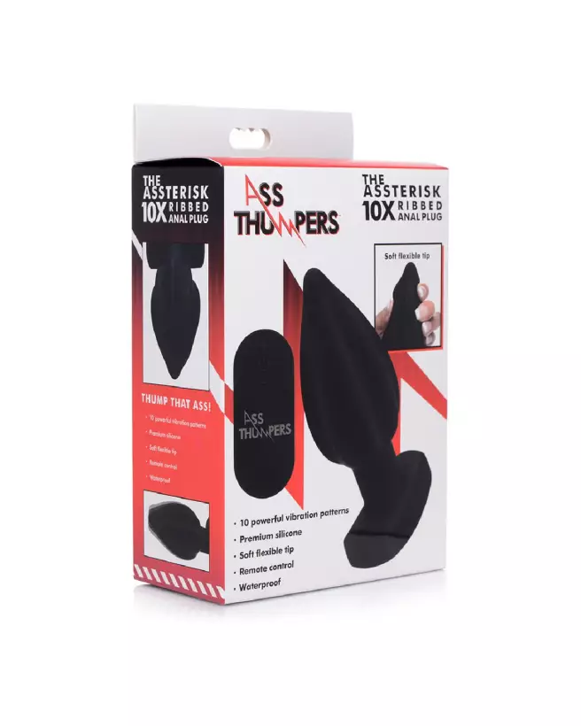 Image du Ribbed Vibrating Anal Plug de XR Brands avec télécommande-2