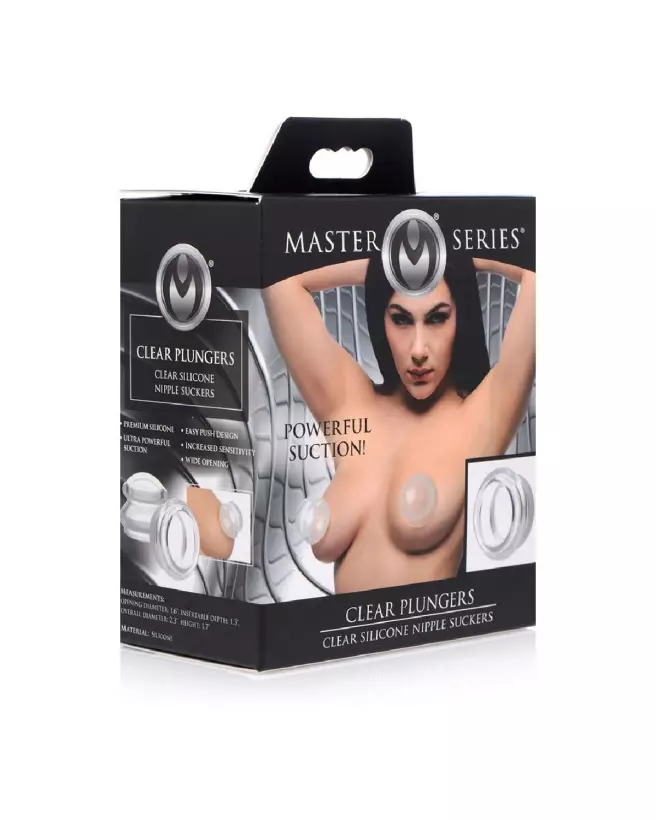 XR Brands Clear Plungers Silicone Nipple Suckers Taille L-2