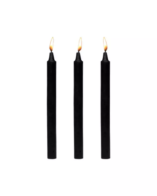 Image des bougies Dark Drippers de XR Brands, set de 3 bougies basse température pour jeu sensoriel et fetish-1