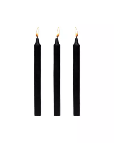 Image des bougies Dark Drippers de XR Brands, set de 3 bougies basse température pour jeu sensoriel et fetish-1
