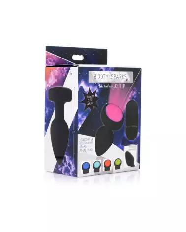 Photo du Silicone Vibrating LED Plug Medium par XR Brands, plug anal vibrant avec LED-2
