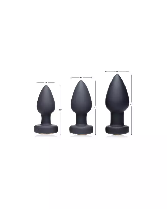 Photo du Silicone Vibrating LED Plug Medium par XR Brands, plug anal vibrant avec LED-7