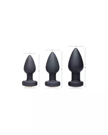 Photo du Silicone Vibrating LED Plug Medium par XR Brands, plug anal vibrant avec LED-7