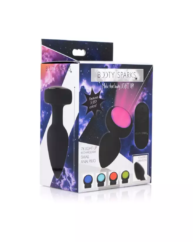 Image du Silicone Vibrating LED Plug Small par XR Brands, sextoy anal vibrant et lumineux-2
