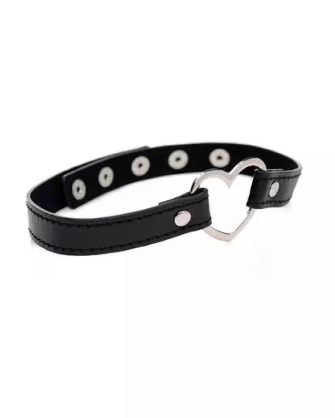 Image du collier Dark Heart Chrome Heart Black Choker de XR Brands pour chiens-1