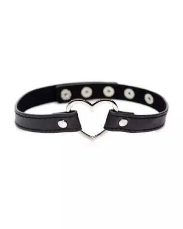 Image du collier Dark Heart Chrome Heart Black Choker de XR Brands pour chiens-5