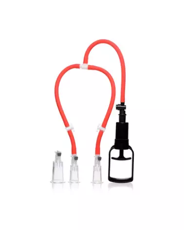 Image de la Pompe 3-Way Suck Her Nipple and Clit de XR Brands pour stimulation simultanée de tétons et clitoris-1