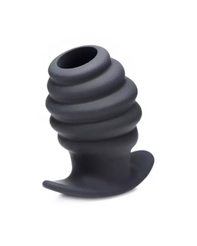 Hive Ass Tunnel Large de XR Brands - Plug Anal Creux en Silicone Côtelé-1