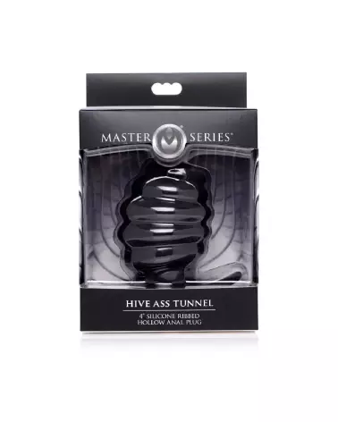 Hive Ass Tunnel Large de XR Brands - Plug Anal Creux en Silicone Côtelé-2