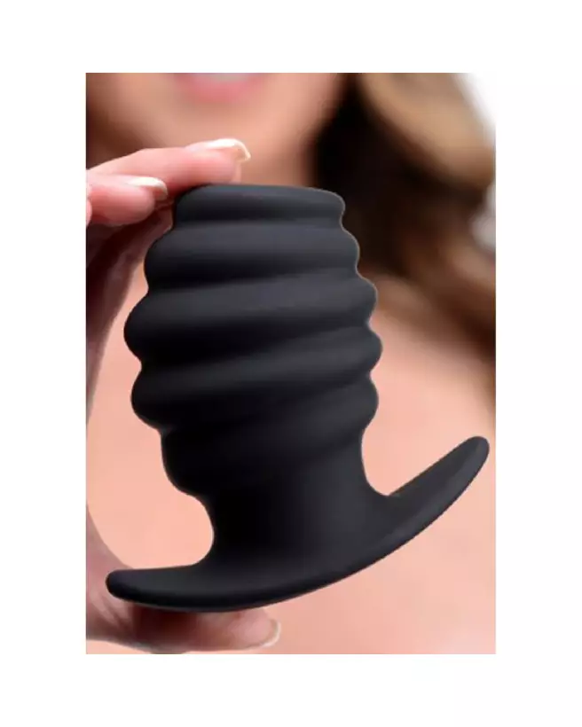 Hive Ass Tunnel Large de XR Brands - Plug Anal Creux en Silicone Côtelé-5