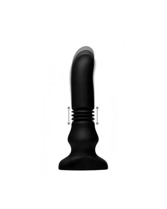 Image du Silicone Vibrating and Thrusting Plug de XR Brands, plug anal vibrant et poussant en silicone-1