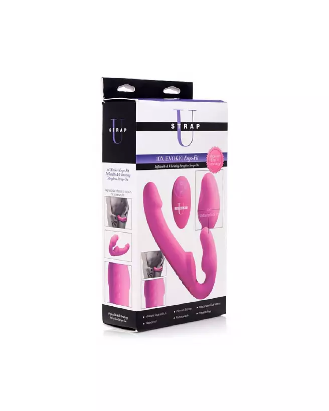 Evoke Ergo Fit Strapless Strap-On avec Télécommande de XR Brands-2