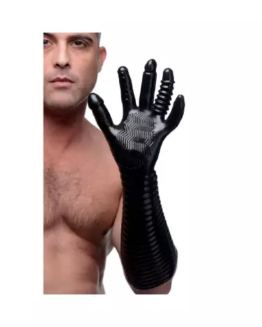 Image du Gant Pleasure Fister en Latex de XR Brands pour Fisting Texturé et Stimulation Intense-3
