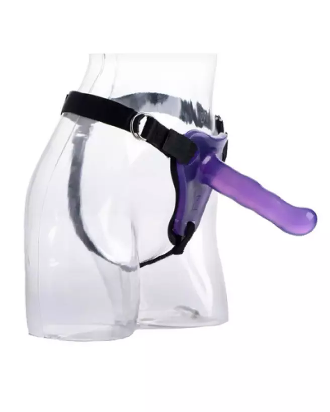 XR Brands Comfort Ride Strap On Harness with Dildo en action, harnais et gode de qualité-1