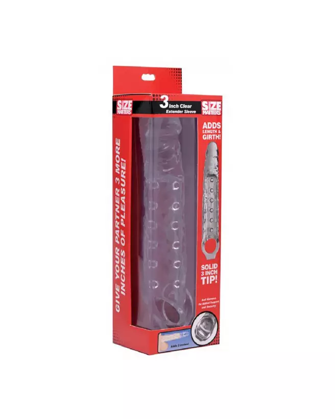 Gaine pour pénis transparente XR Brands 7,5 cm pour augmentation et confort-2