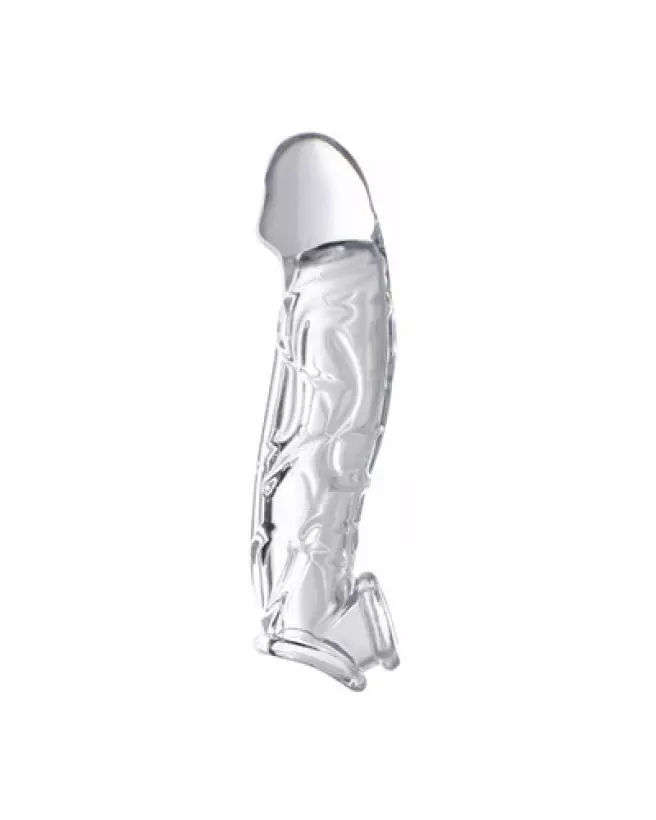 Gaine pénis transparente XR Brands pour augmentation taille et plaisir-1