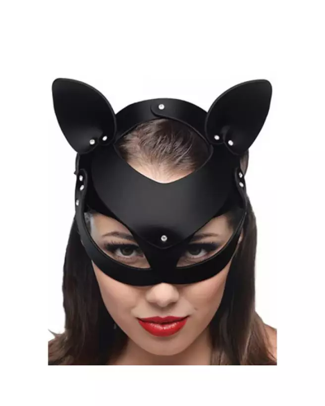 Image du masque de chat en cuir Bad Kitten de XR Brands pour cosplay-1