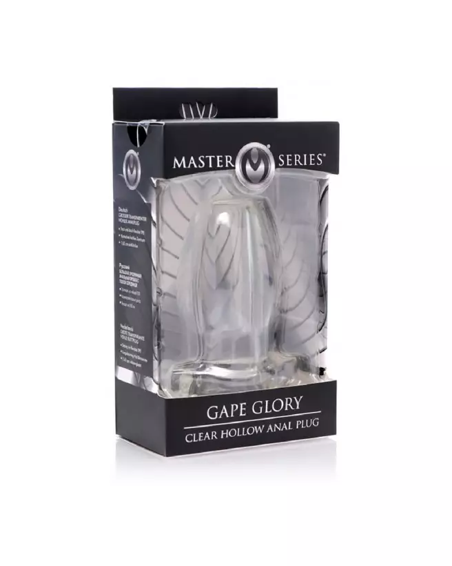 XR Brands Gape Glory Large Transparent Hollow Anal Plug-2