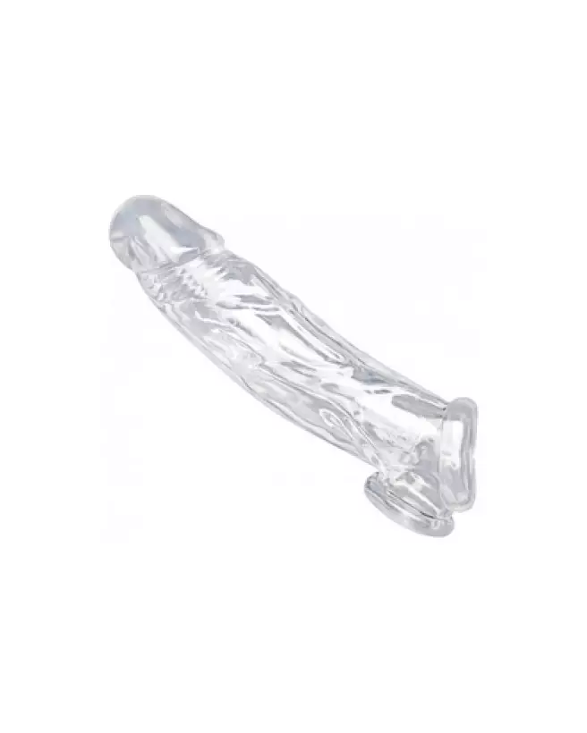 Gaine pénis réaliste XR Brands avec étireur de testicules-1