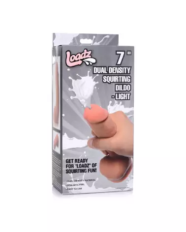 Dildo éjaculateur Dual Density 7 pouces de XR Brands, sextoy réaliste et haut de gamme-2
